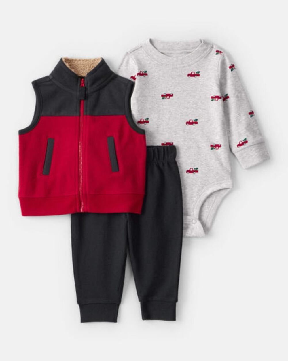 NEW! Carter's Baby Boy 3PC Christmas Holiday Bodysuit & Pant Set Size 9M
